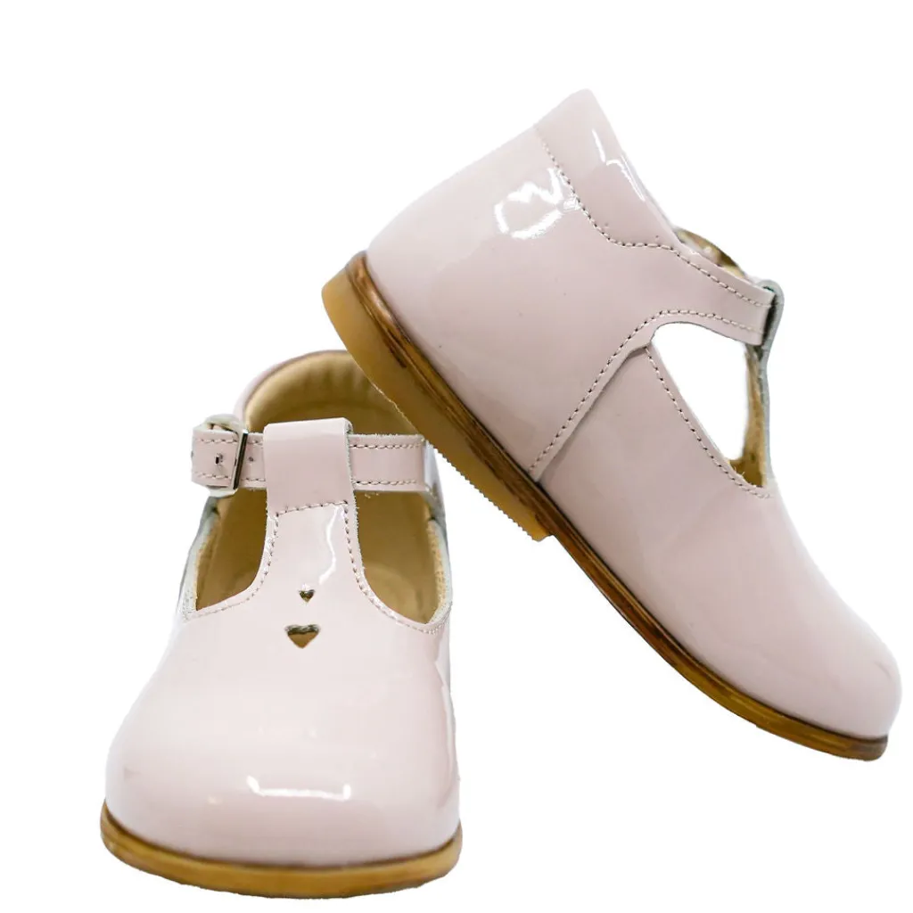 Emel Soft Pink Patent Heart Baby T Strap Outlet