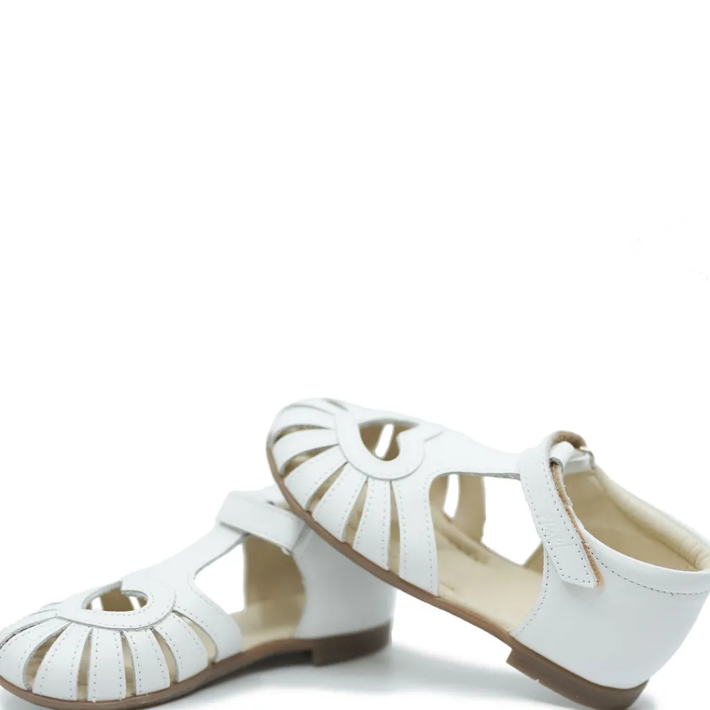 Emel White Heart Closed Toe Sandal New
