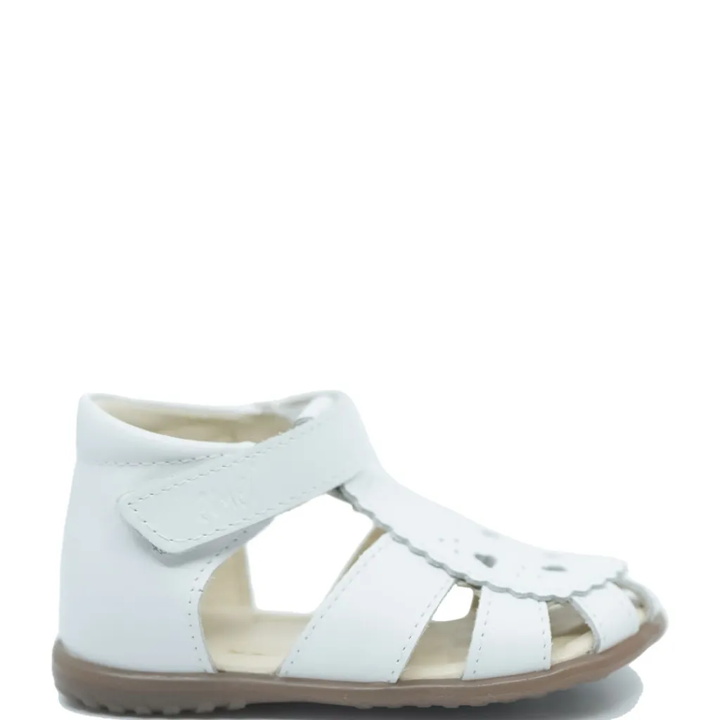 Emel White Heart Cutout Closed Toe Baby Sandal Sale