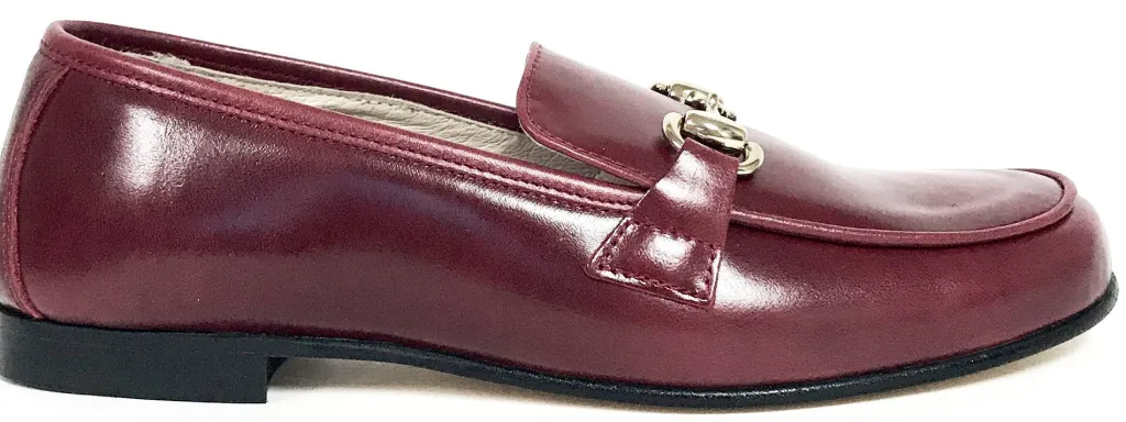 Hoo Burgundy Leather Chain Loafer Best