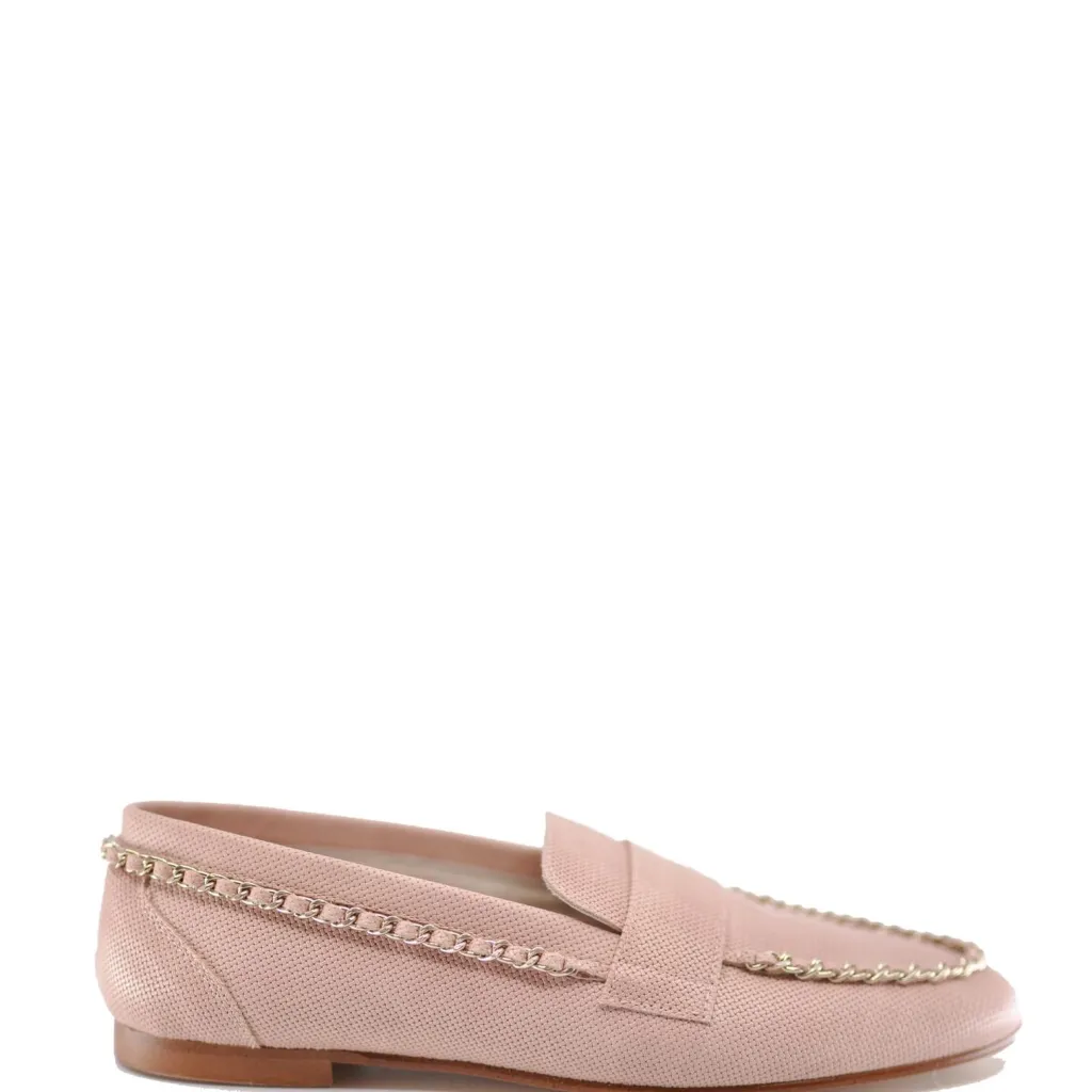 Hoo Pink Textured Chain Loafer Sale