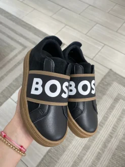 HUGO BOSS Black and Brown Slip On Sneaker New