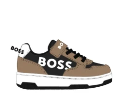 HUGO BOSS Black and Brown Velcro Sneaker New