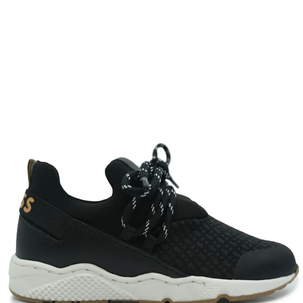 HUGO BOSS Black Print Slip On Trainers Sale