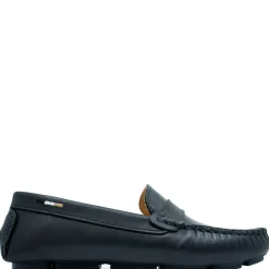 HUGO BOSS Blue Leather Logo Loafer New