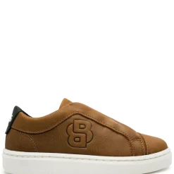 HUGO BOSS Brown Leather B Elastic Sneaker Clearance