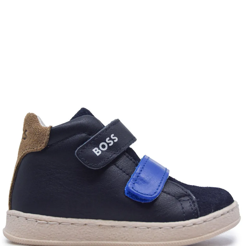 HUGO BOSS Multi Blue Mid Top Velcro Sneaker Outlet