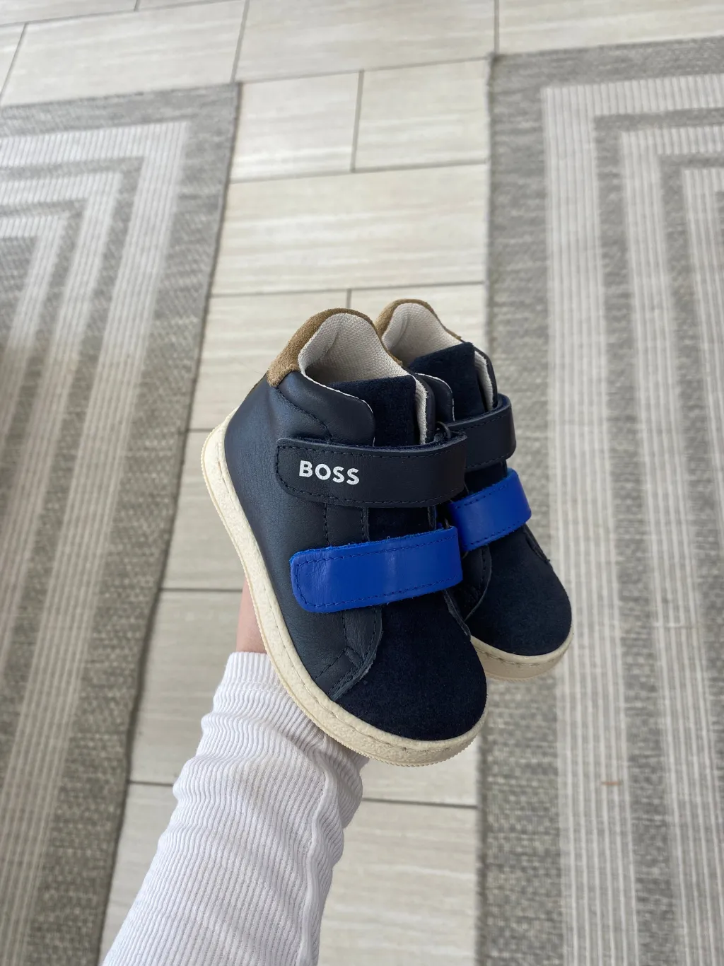 HUGO BOSS Multi Blue Mid Top Velcro Sneaker Outlet