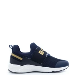 HUGO BOSS Navy and Gold Elastic Sneaker Fashion