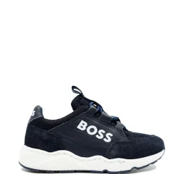 HUGO BOSS Navy Elastic Lace Trainer Outlet