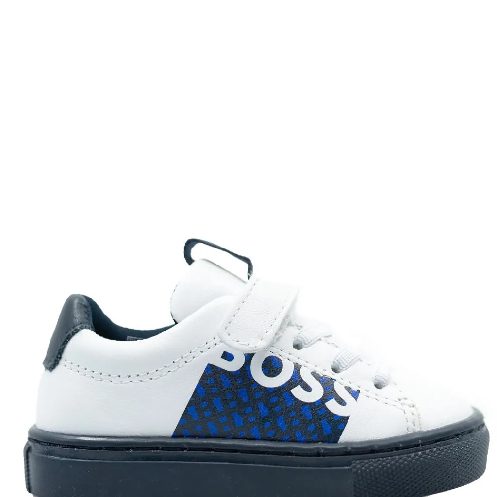 HUGO BOSS White and Navy Baby Sneaker Outlet
