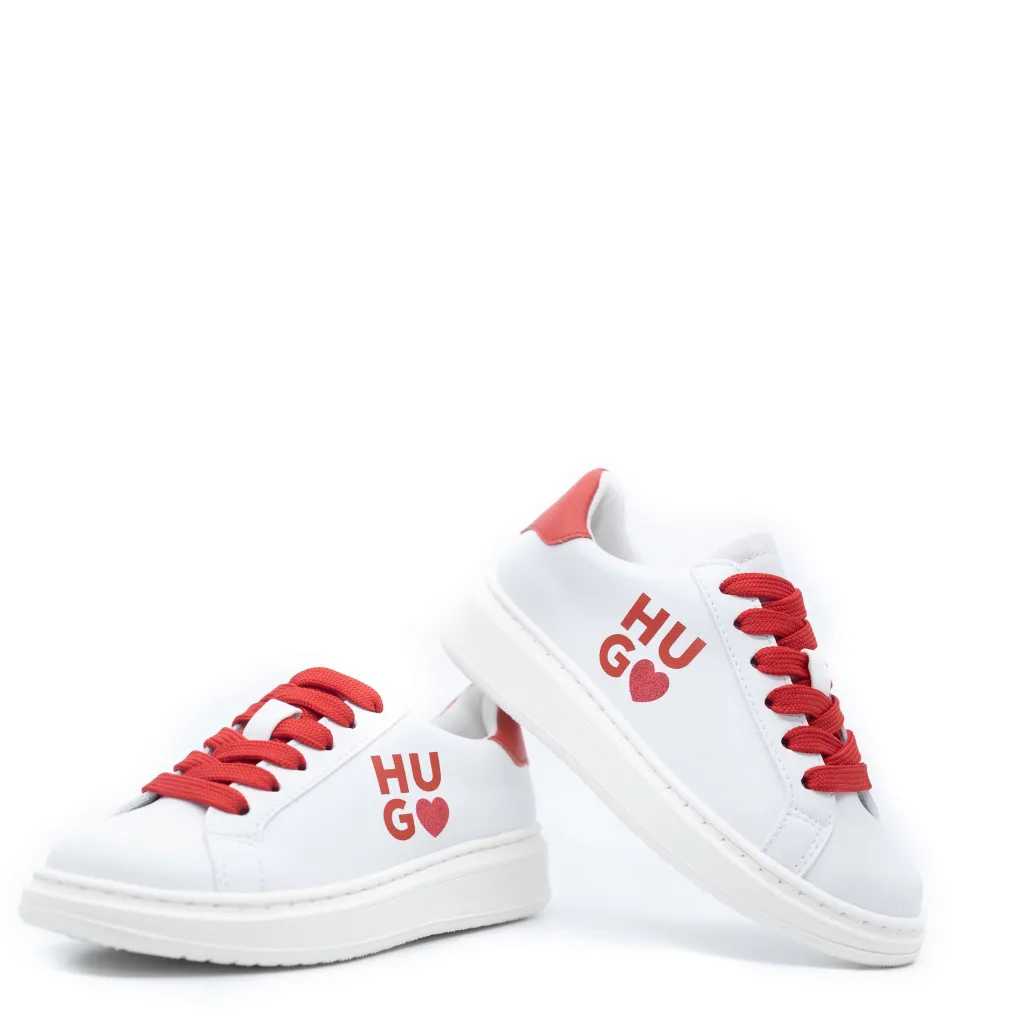 HUGO BOSS White and Red Heart Sneaker Online