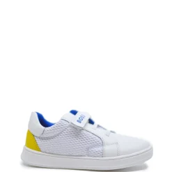 HUGO BOSS White and Yellow Velcro Sneaker New