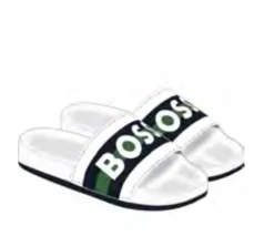 HUGO BOSS White Logo Slide Discount