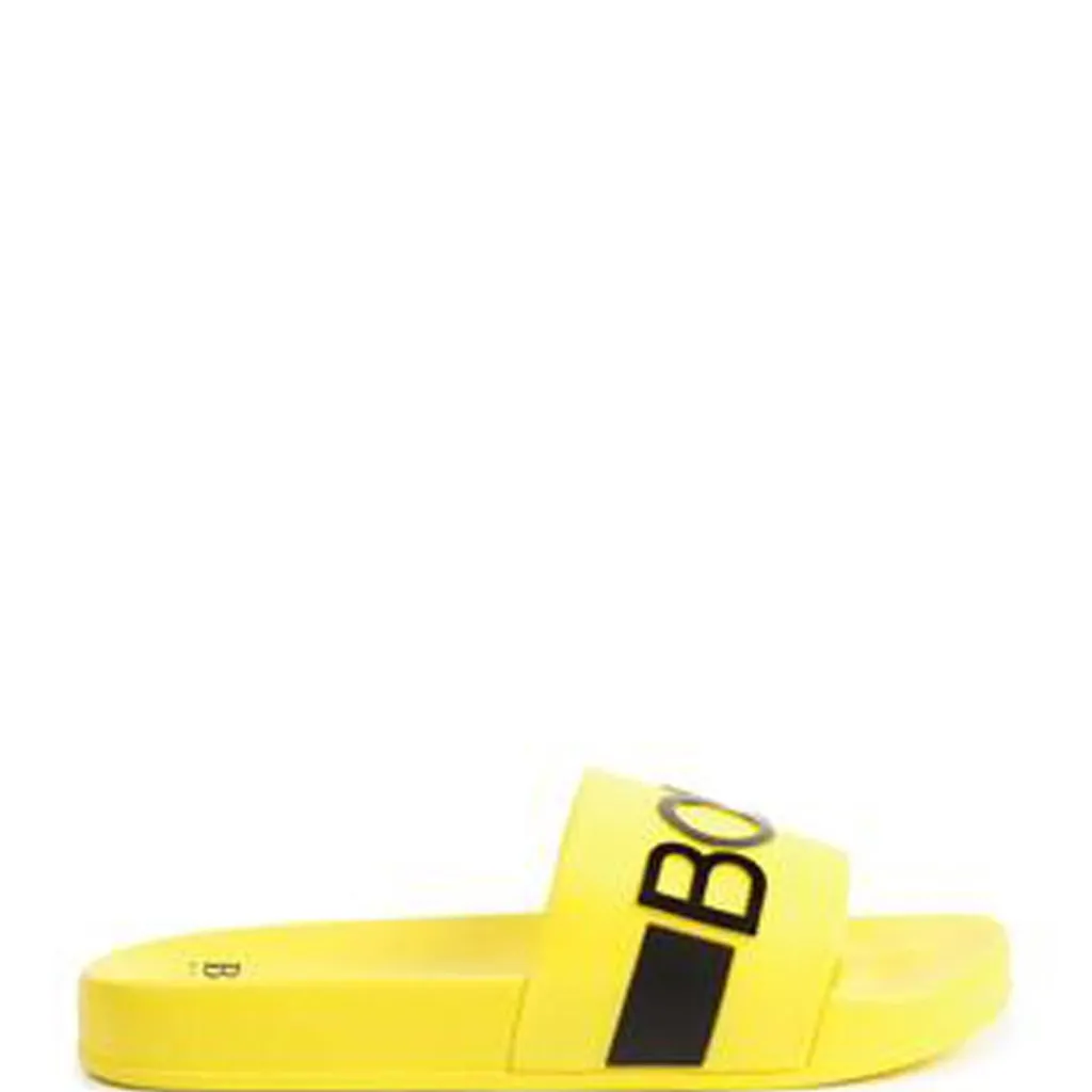 HUGO BOSS Yellow Logo Slide New
