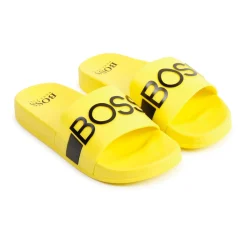 HUGO BOSS Yellow Logo Slide New