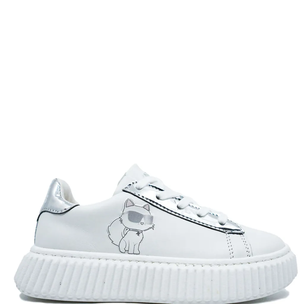Karl Lagerfeld White Varsity Sneaker Sale