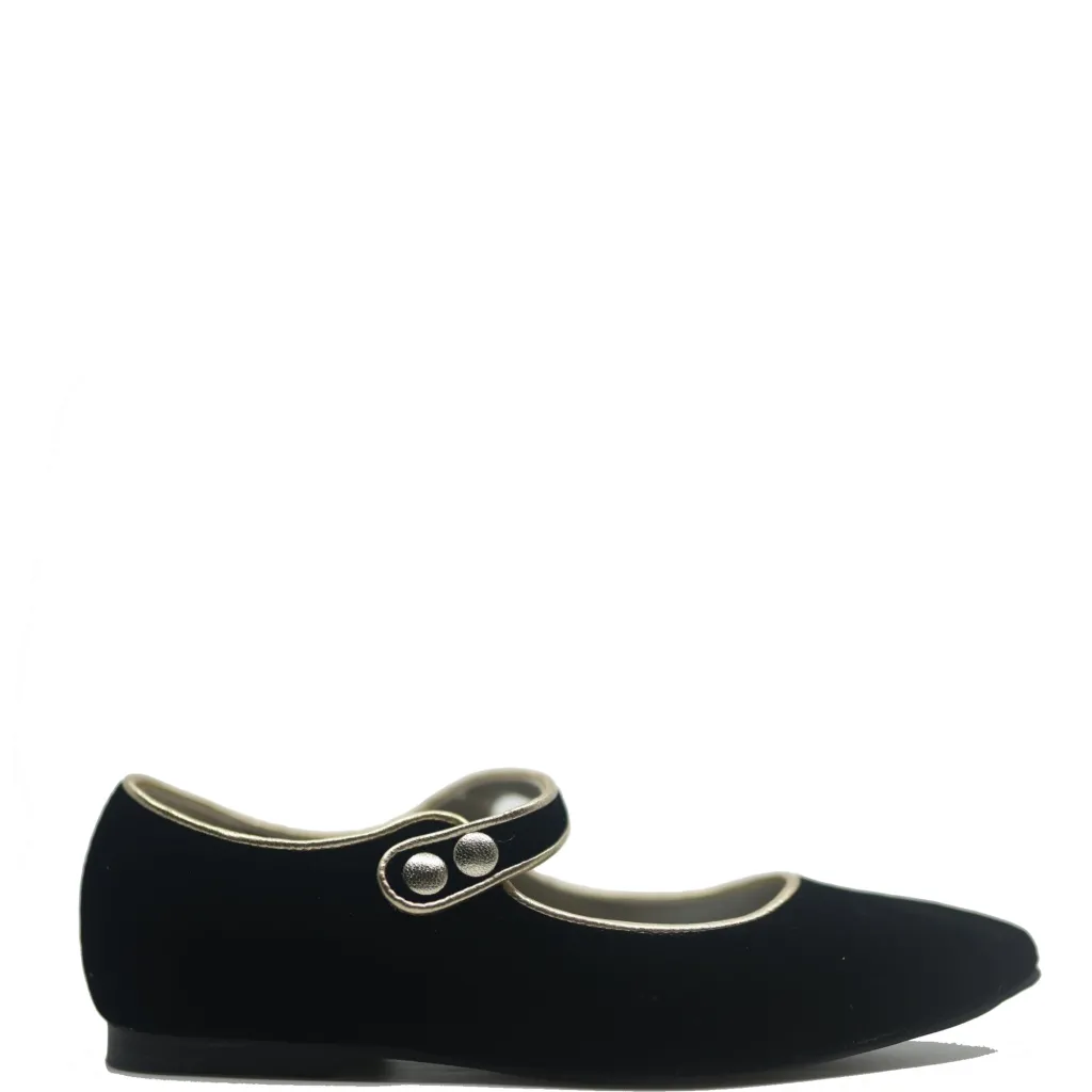 LMDI Collection LMDI Black Velvet Pointed Mary Jane Hot
