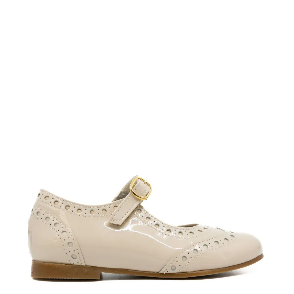 LMDI Collection LMDI Cream Patent Wingtip Mary Jane New