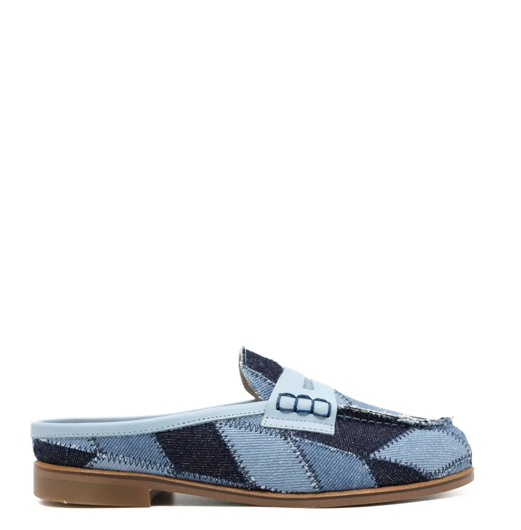 LMDI Collection LMDI Denim Patchwork Penny Mule New