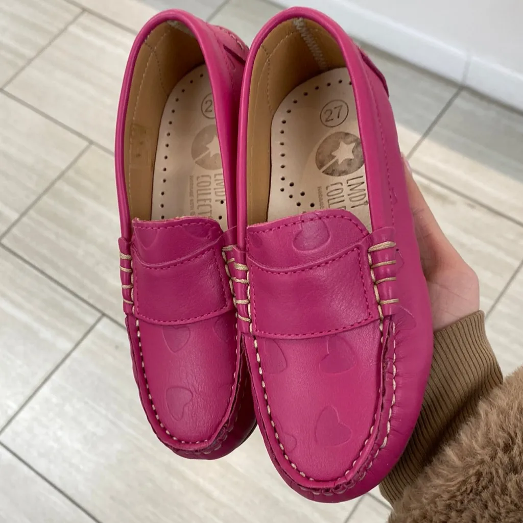 LMDI Collection LMDI Magenta Heart Stamped Loafer Best