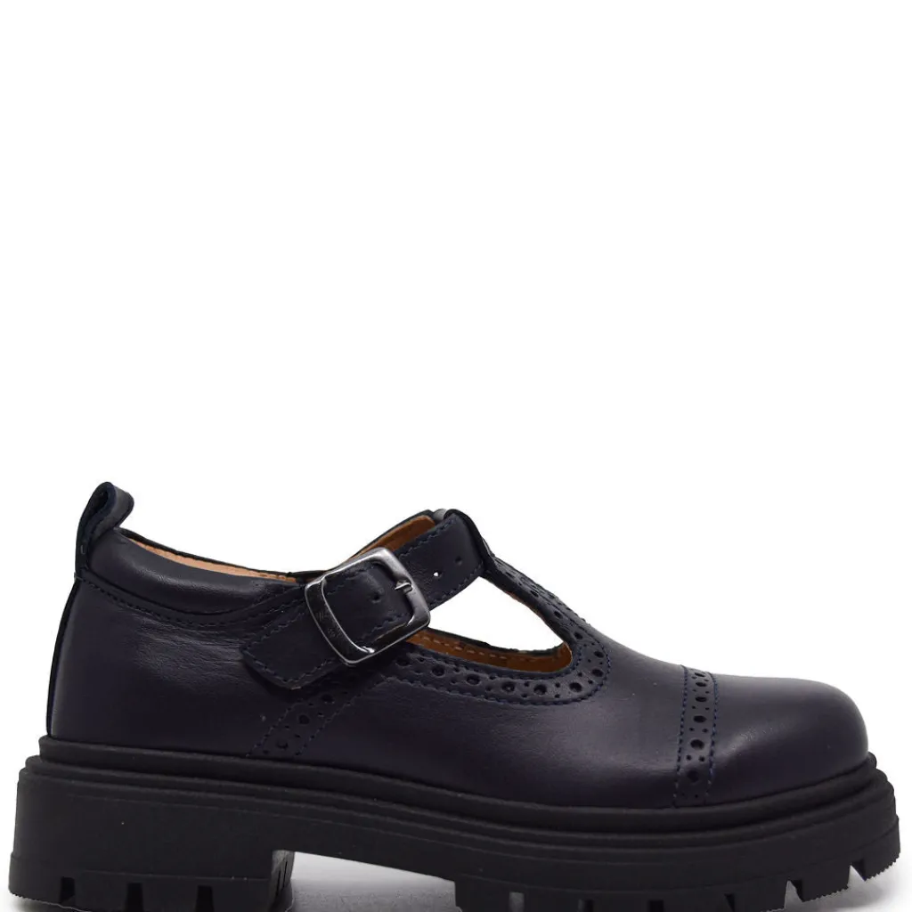 LMDI Collection LMDI Navy Chunky T Strap Loafer Discount