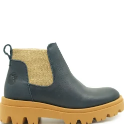LMDI Collection LMDI Navy Elastic Slip On Bootie Sale
