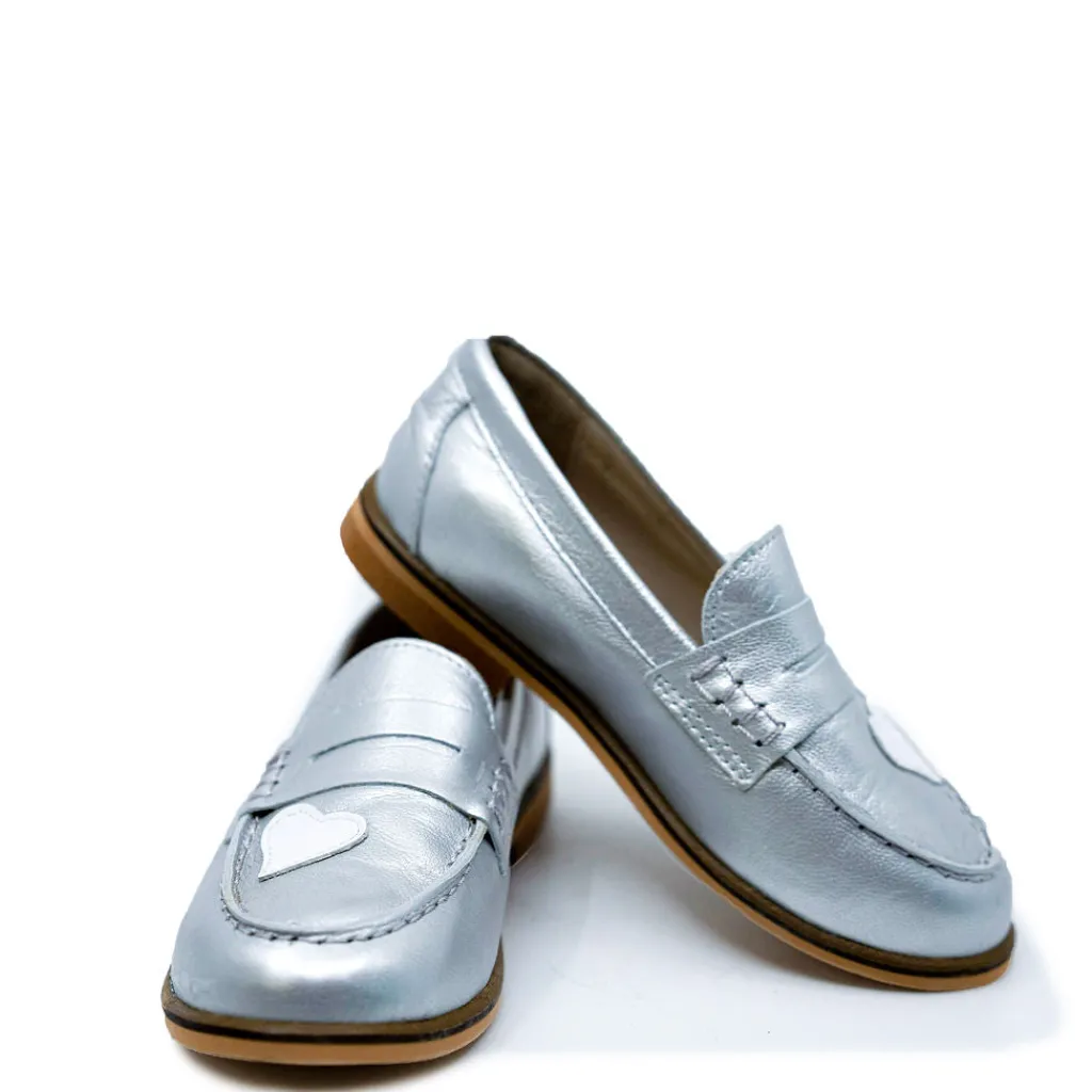 LMDI Collection LMDI Silver Heart Penny Loafer Hot