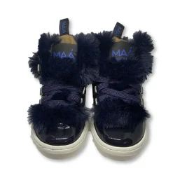 MAA Navy Patent Fur High Top Sneaker Hot