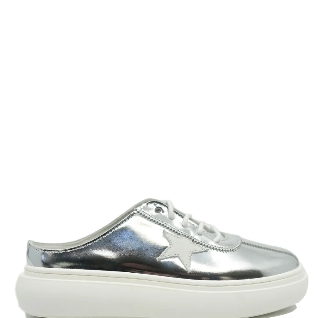 MAA Silver Mirror Mule Sneaker New