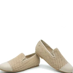 Manuela De Juan Manuela Beige Checkered Captoe Loafer Fashion
