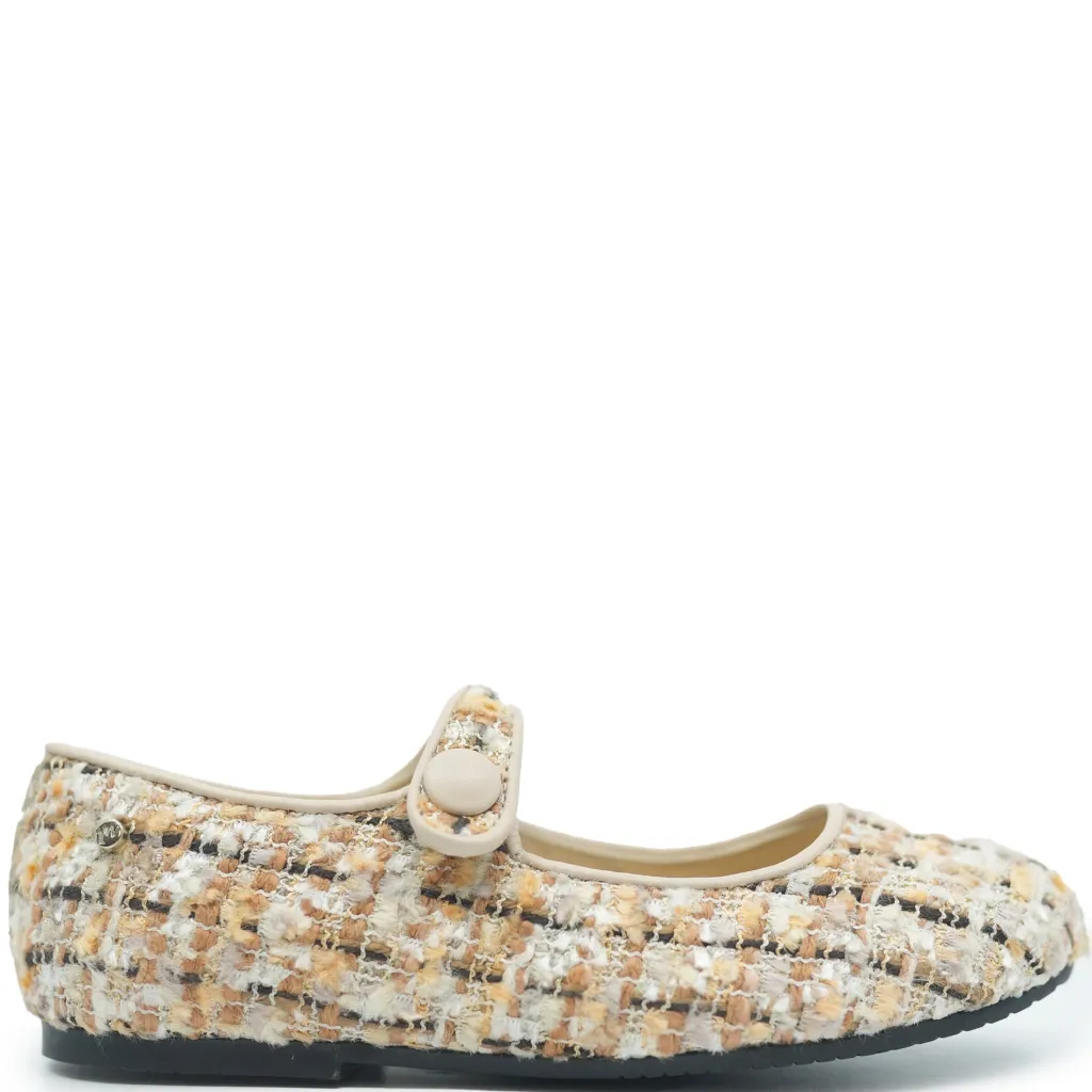 Manuela De Juan Manuela Beige Tweed Mary Jane Best