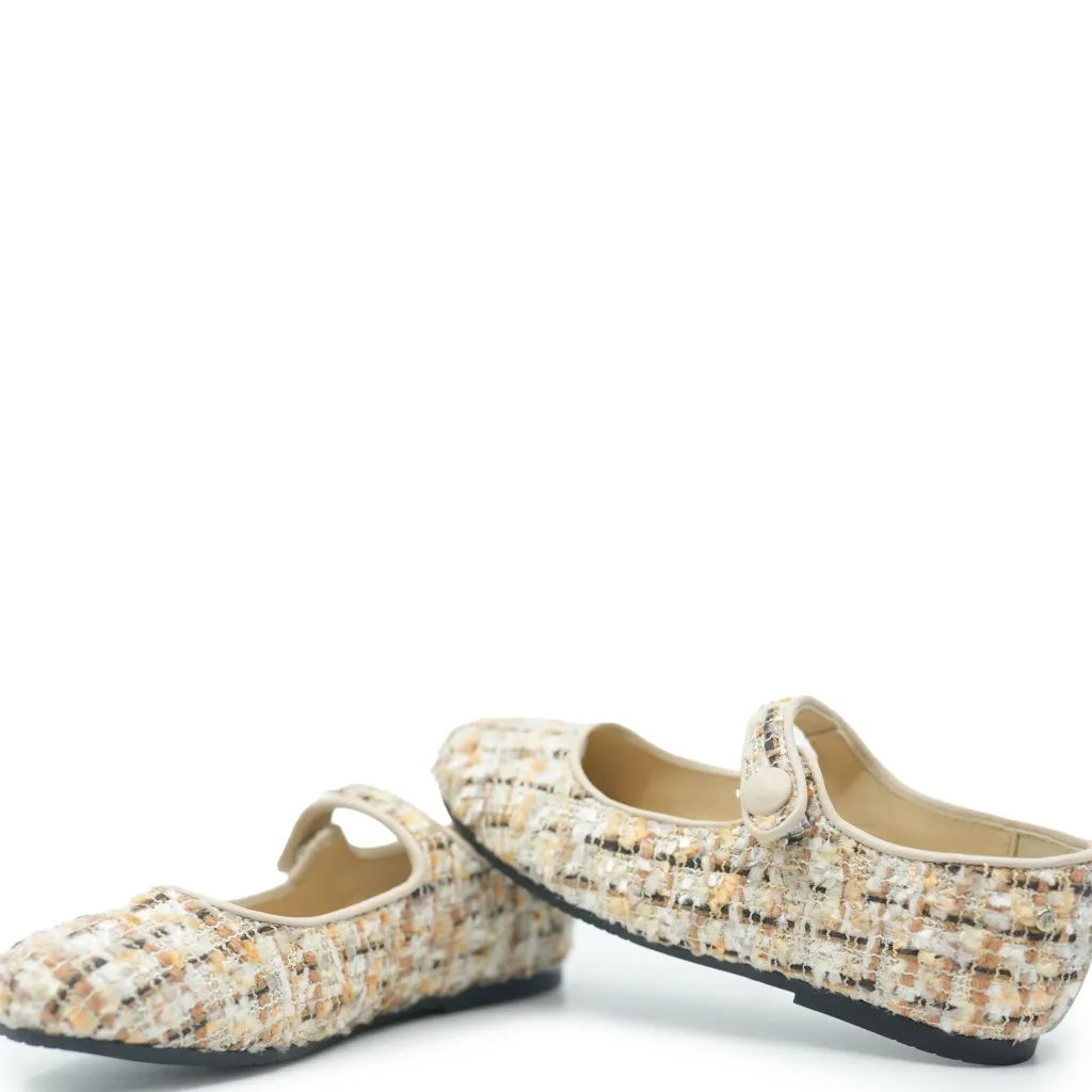 Manuela De Juan Manuela Beige Tweed Mary Jane Best