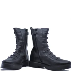 Manuela De Juan Manuela Black Leather Button Boot Outlet