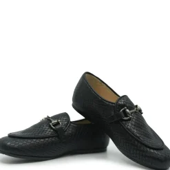 Manuela De Juan Manuela Black Snakeskin Buckle Loafer Outlet