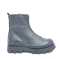 Manuela De Juan Manuela Black Speckled Chunky Zipper Boot Outlet