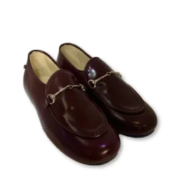 Manuela De Juan Manuela Burgundy Florentic Chain Loafer Sale