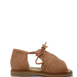 Manuela De Juan Manuela Camel Wingtip Lace Baby Sandal Sale