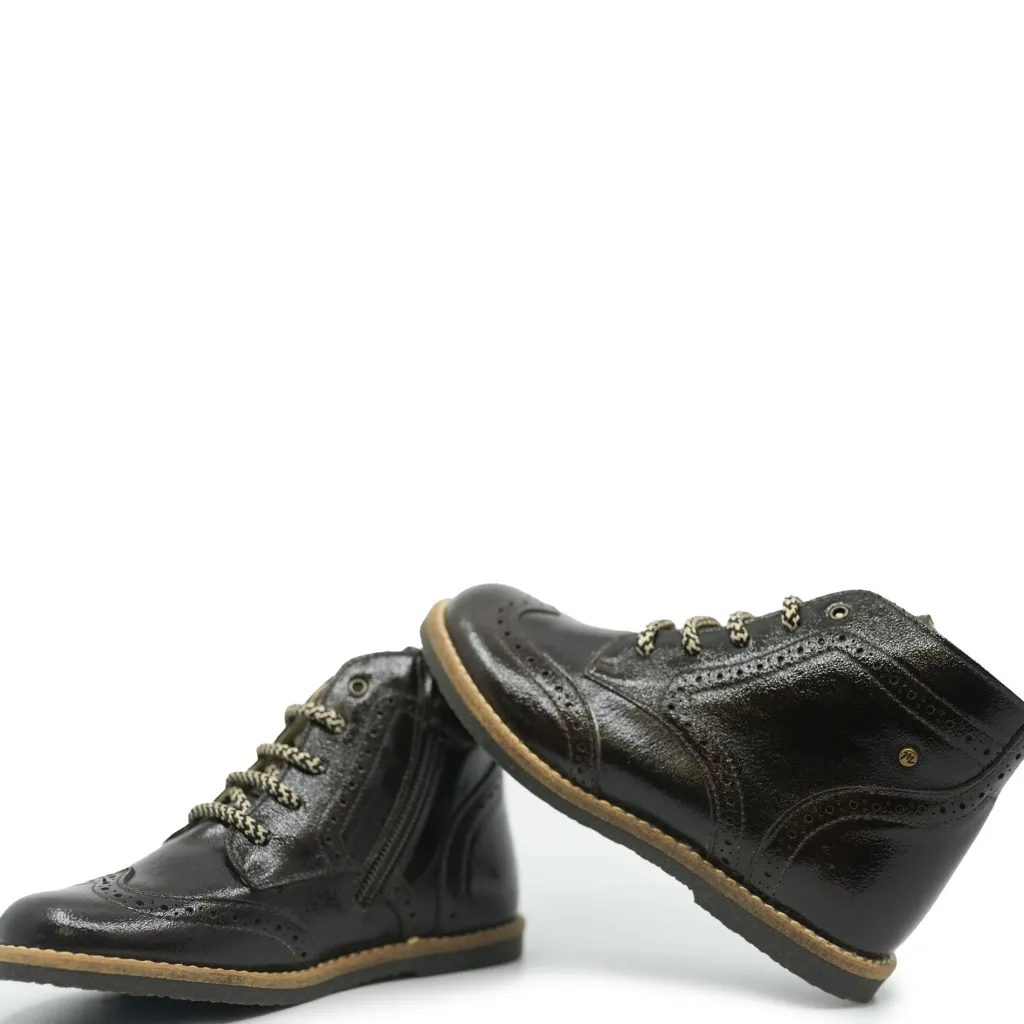 Manuela De Juan Manuela Chocolate Wingtip Baby Bootie Online