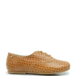 Manuela De Juan Manuela Cognac Croc Lace Up Online