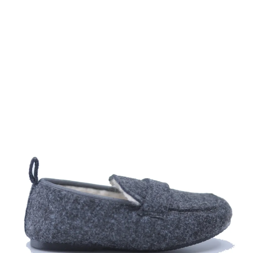 Manuela De Juan Manuela Dark Gray Wool Slipper Loafer Hot