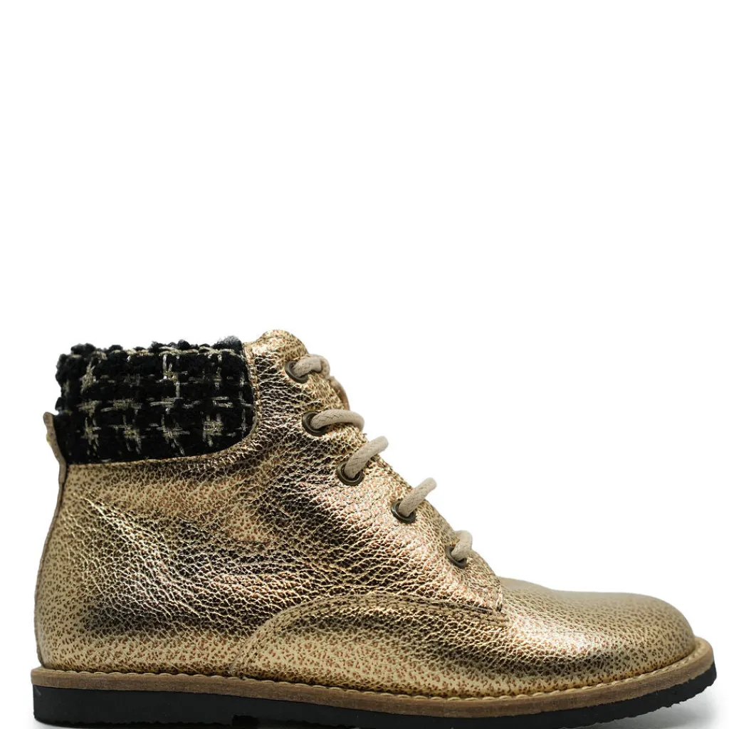 Manuela De Juan Manuela Gold Pebbled Leather Boot Clearance