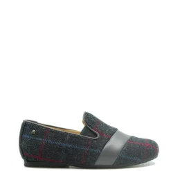 Manuela De Juan Manuela Gray Wool Plaid Smoking Loafer Online