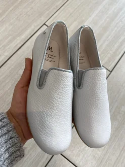Manuela De Juan Manuela Light Gray Pebbled Smoking Loafer Fashion