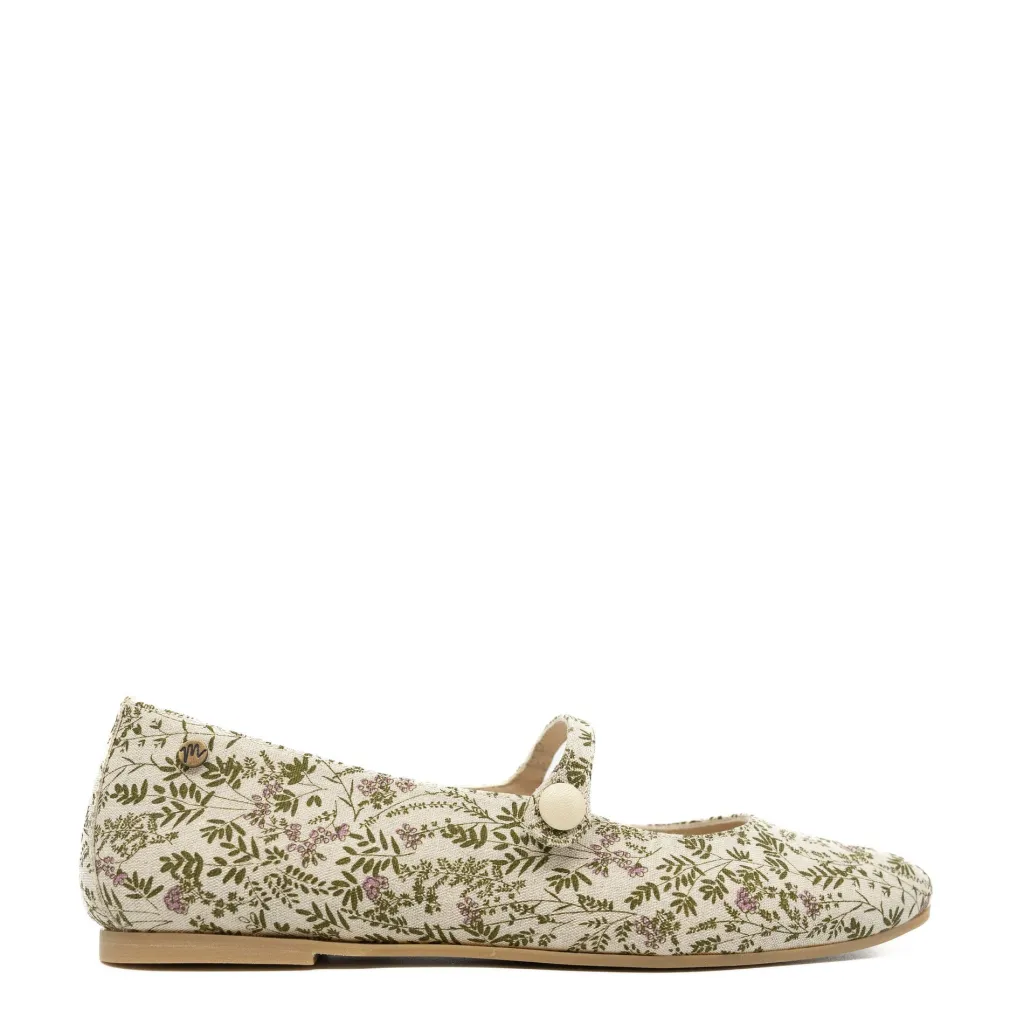 Manuela De Juan Manuela Linen Leaves Pointed Mary Jane Outlet