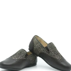Manuela De Juan Manuela Mocha Tapestry Wingtip Smoking Loafer Outlet