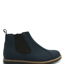 Manuela De Juan Manuela Navy Rubber Zipper Bootie New