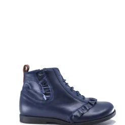 Manuela De Juan Manuela Navy Ruffle Bootie Hot