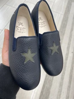 Manuela De Juan Manuela Navy Star Smoking Loafer New