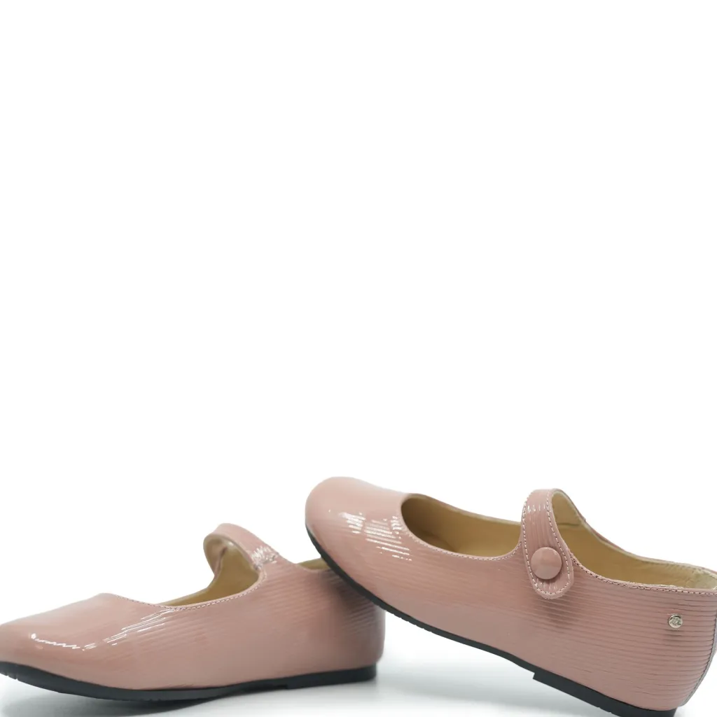 Papanatas Manuela Old Rose Textured Patent Mary Jane New